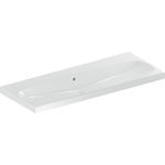 Lavabo serie Geberit Acanto: 120x48cm, Toma de grifo=Sin, Rebosadero=Visible, Blanco